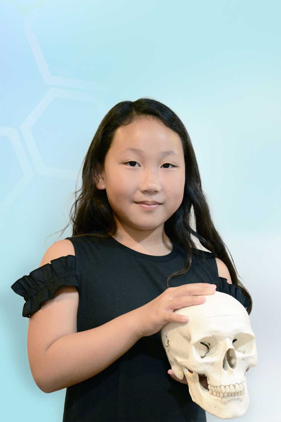 Little Girl with skull Neurosurgery Clinic